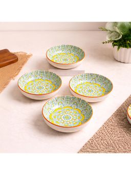 Voncasa - Round Ceramic Microwave Safe Chutney Bowls 90ml Each (Pack of 4)