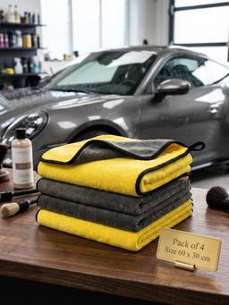 YELONA - 340GSM Microfiber Car Cleaning Towel (Pack of 4)