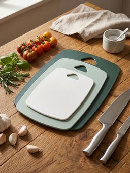 YELONA - Beige, Light & Dark Green PP Chopping Board (Pack of 3)