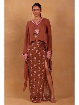 Masaba - Brown Canary Blossom Cape (Set of 2)