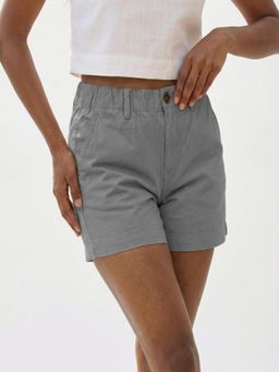 IZF - Women Grey Textured Casual Shorts