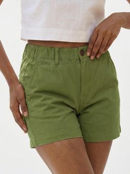 IZF - Women Olive Textured Casual Shorts