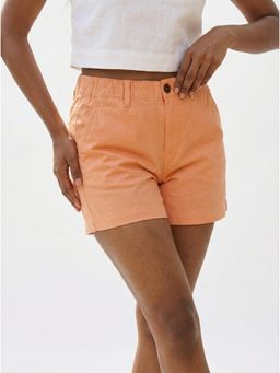 IZF - Women Orange Textured Casual Shorts