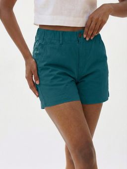 IZF - Women Teal Textured Casual Shorts