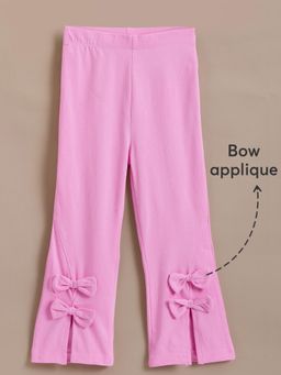 Hopscotch - Double the Bows Slit Hem Skinny Fit Leggings