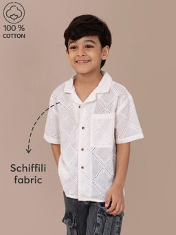 Hopscotch - Pure Cotton Schiffli Shirt