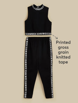 Hopscotch - 2-Pc Typography Taping Legging Set