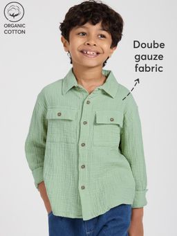 Hopscotch - Crinkled Textured Cotton Relaxed Shirt