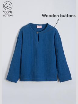 Hopscotch - Textured Cotton Gauze Relaxed Shirt