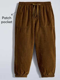 Hopscotch - Corduroy Tie Waist Loose Fit Joggers