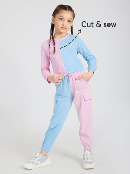 Hopscotch - 2-Pc Cotton Colorblock Jogger Set