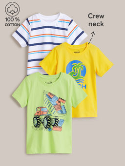 Hopscotch - 3-Pack Beach Truck Stripe Cotton T-shirts
