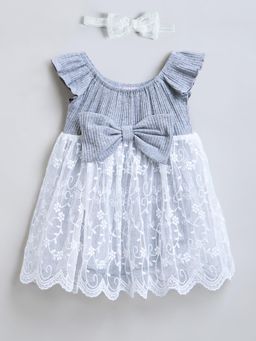 Hopscotch - Pure Cotton Embroidered Dress with Headband