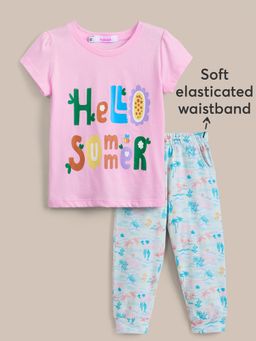 Hopscotch - 2-Pc Cotton Typographic Pajama Set