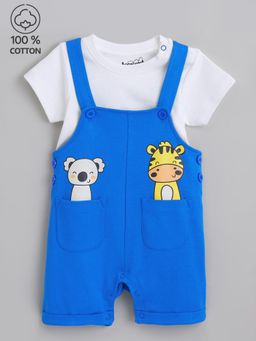 Hopscotch - 2-Pc Cotton Animal T-shirt & Dungaree
