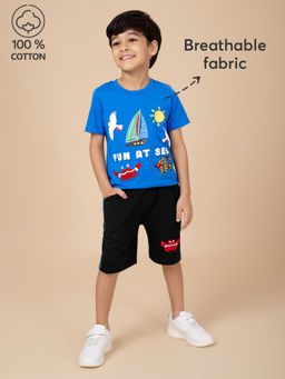 Hopscotch - 2-Pc Cotton Applique T-shirt & Shorts
