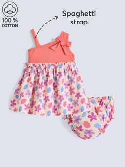 Hopscotch - Pure Cotton Floral Casual Dress with Bloomer