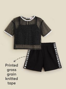 Hopscotch - 3-Pc Mesh Shimmer Shorts Set