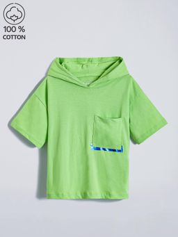 Hopscotch - Pocket Hooded Relaxed T-shirt