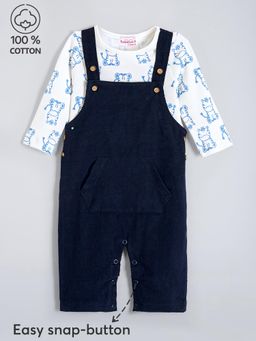 Hopscotch - 2-Pc Animal Pattern Cotton Dungaree Set