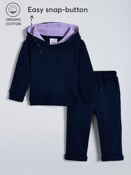 Hopscotch - 2-Pc Textured Cotton Hoodie Pants Set