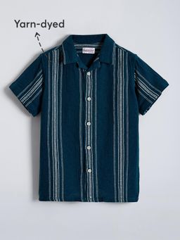 Hopscotch - Textured Yarn-Dyed Striped Shirt