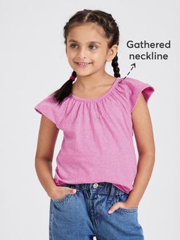 Hopscotch - Gathered Neckline T-shirt