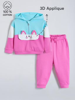 Hopscotch - 2-Pc Cotton 3D Bunny Ears Relaxed Joggers Set