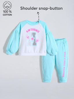 Hopscotch - 2-Pc Raglan Snap-Button Relaxed Jogger Set