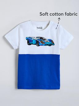 Hopscotch - Race Car Color-Block Cotton T-shirt