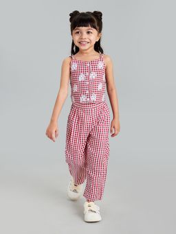 Hopscotch - 2-Pc Pure Cotton Checkered Pant Set