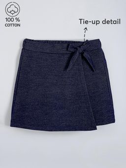 Hopscotch - Glitter Tie-Up Detail Cotton Wrap Skort