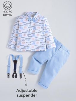 Hopscotch - 2-Pc Happy Bear Formal Set with Suspenders