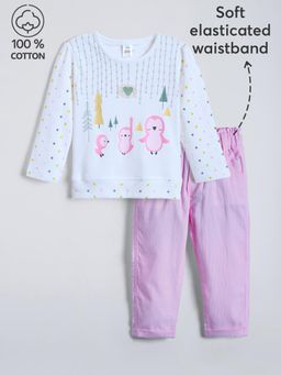 Hopscotch - 2-Pc Penguin Pattern Cotton Pants Set