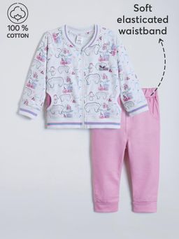 Hopscotch - 2-Pc Elephant Pattern Cotton Pants Set