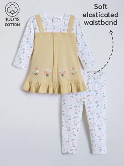 Hopscotch - Floral Pinafore Cotton Dress