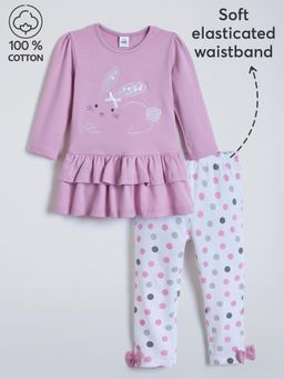 Hopscotch - Bunny Embroidered Cotton Dress