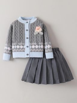 Hopscotch - 2-Pc Isle Nordic Knit Sweater & Skirt