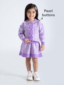 Hopscotch - 2-Pc Textured Knit Sweater & Skirt