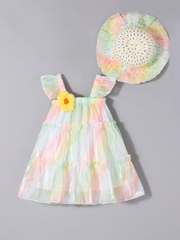 Hopscotch - Watercolor Tiered Ruffle Casual Dress