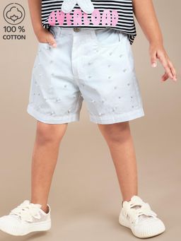 Hopscotch - Bead Embellished Denim Shorts