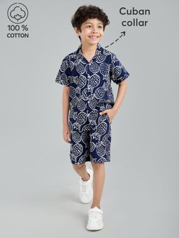 Hopscotch - 2-Pc Cotton Pineapple Classic Shirt & Shorts