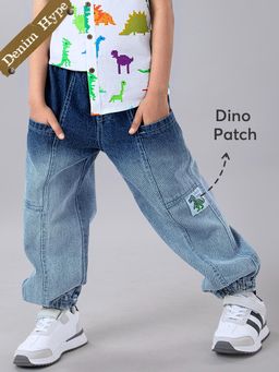 Hopscotch - Dino Patch Loose Fit Denim Jeans