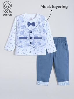 Hopscotch - 2-Pc Cotton Nautical Pant Set