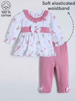 Hopscotch - Bunny Bow Applique Cotton Dress