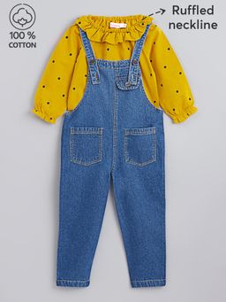 Hopscotch - 2-Pc Polka Dot T-shirt & Dungaree