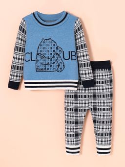 Hopscotch - 2-Pc Teddy Bear Checkered Pants Set