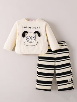 Hopscotch - 2-Pc Puppy Applique T-shirt & Joggers