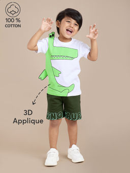 Hopscotch - 2-Pc Dimensional Dino Escape Cotton Short Set