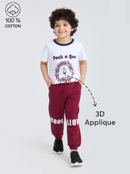 Hopscotch - 2-Pc Peek-a-Boo Lion Cotton Jogger Set